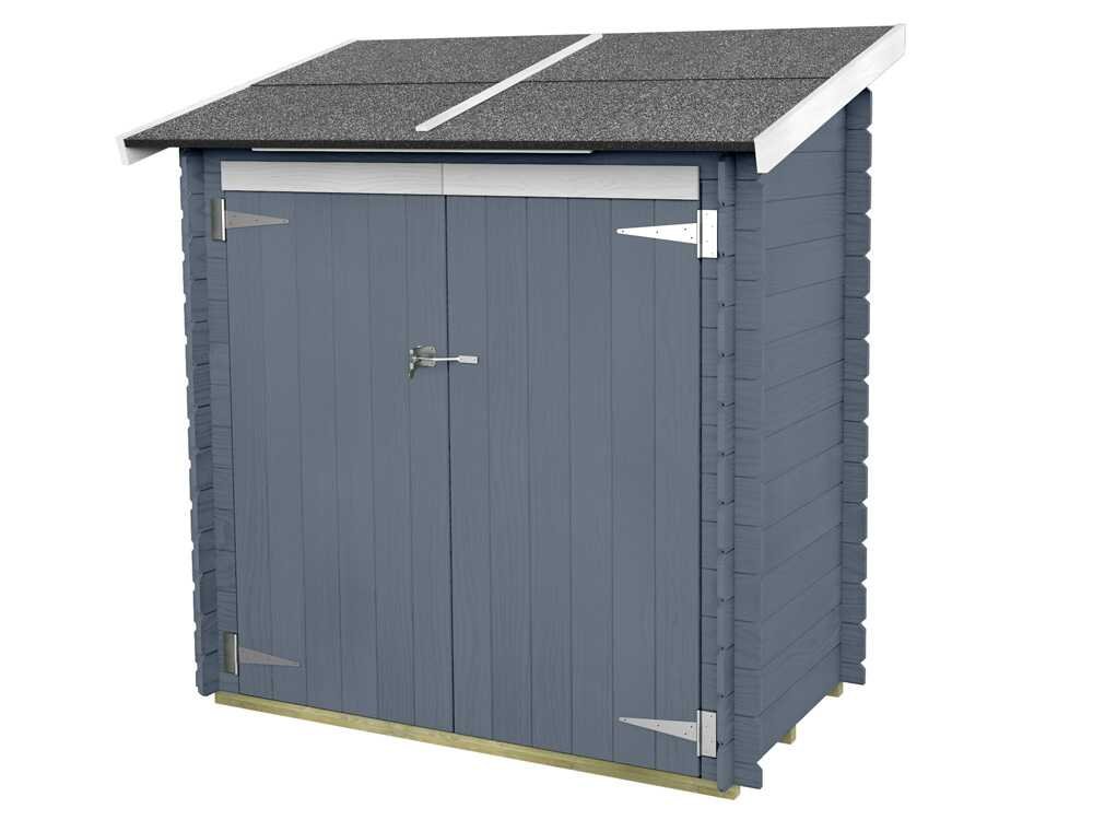 alce ambrogio 155x85 gris abri de jardin en bois toit à une pente 155x85x165 cm