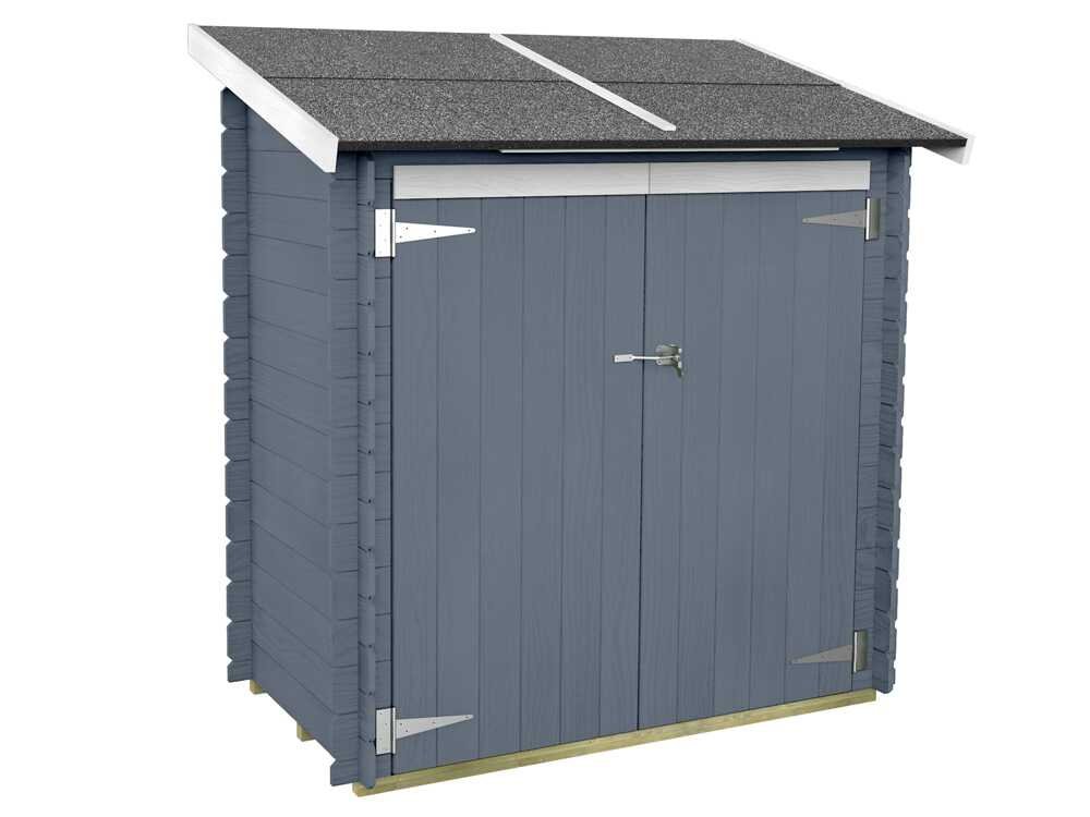 alce ambrogio 155x85 gris abri de jardin en bois toit à une pente 155x85x165 cm