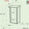 alce ambrogio 155x85 gris abri de jardin en bois toit à une pente 155x85x165 cm