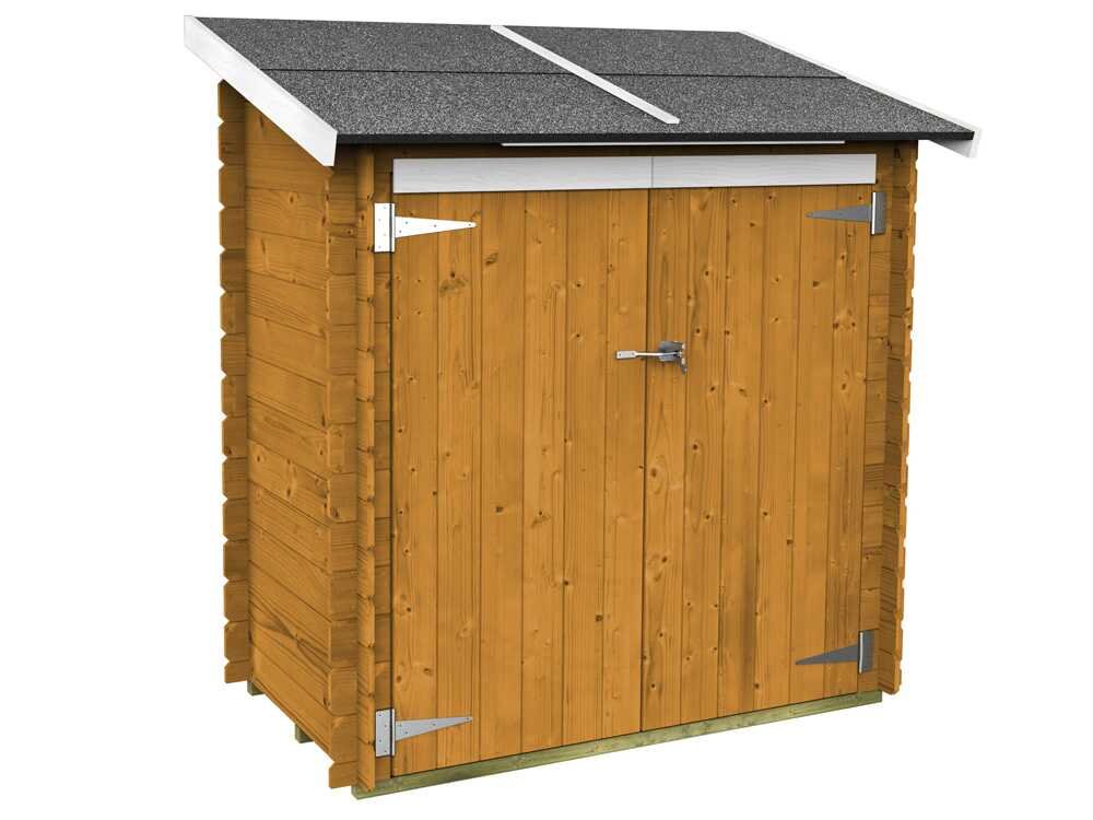 alce ambrogio 155x85 mélèze abri de jardin en bois toit à une pente 155x85x165 cm