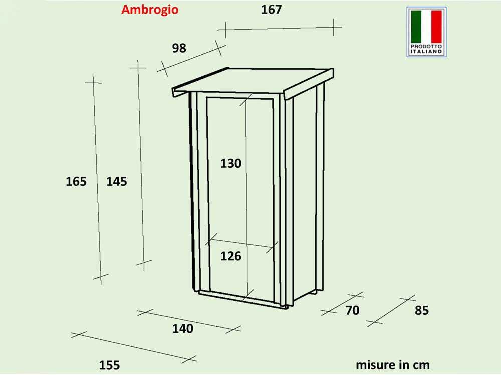 alce ambrogio 155x85 mélèze abri de jardin en bois toit à une pente 155x85x165 cm - Machines territoires alce ambrogio 155x85 mélèze abri de jardin en bois toit à une pente 155x85x165 cm