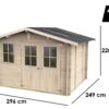 alce cortona express 296x249 abri de jardin en bois avec fenêtres et porte à double battant 296x249x220 cm - Machines territoires alce cortona express 296x249 abri de jardin en bois avec fenêtres et porte à double battant 296x249x220 cm