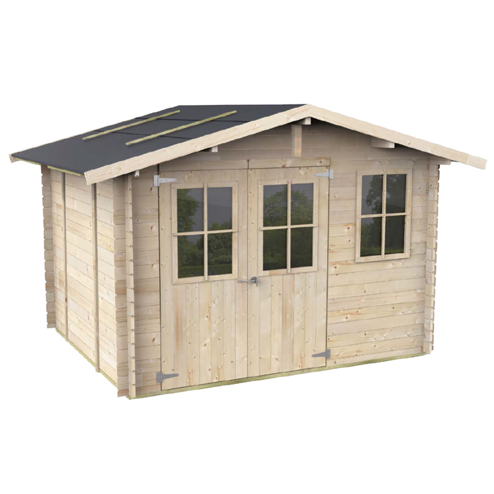 alce cortona express 296x249 abri de jardin en bois avec fenêtres et porte à double battant 296x249x220 cm alce cortona express 296x249 abri de jardin en bois avec fenêtres et porte à double battant 296x249x220 cm