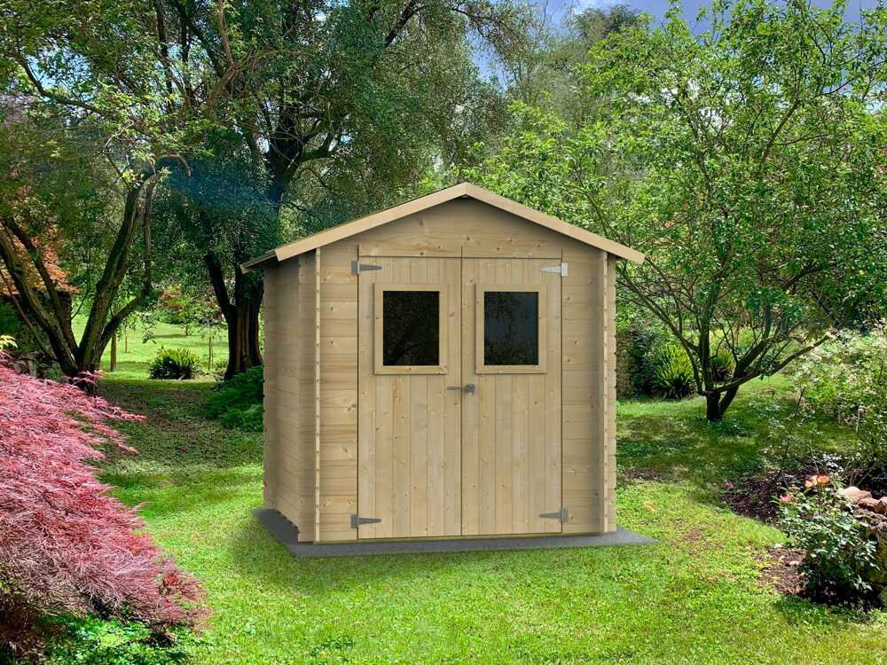 alce hobby 198x198 abri de jardin en bois avec fenêtres et porte à double battant 198x198x215 cm