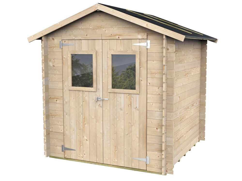 alce hobby 198x198 abri de jardin en bois avec fenêtres et porte à double battant 198x198x215 cm