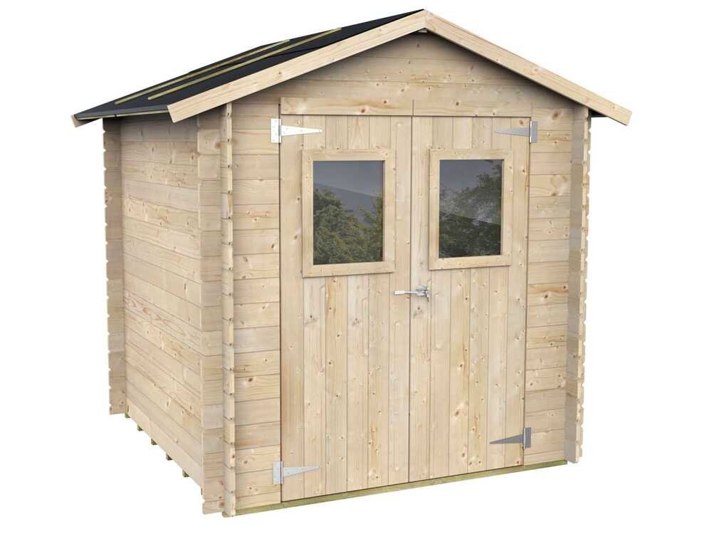 alce hobby 198x198 abri de jardin en bois avec fenêtres et porte à double battant 198x198x215 cm