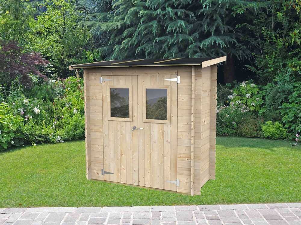 alce hobby 198x98 abri de jardin en bois avec fenêtres à l'avant 198x98x197 cm