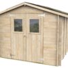 alce hobby 248x248 abri de jardin en bois avec fenêtres et porte à double battant 248x248x217 cm