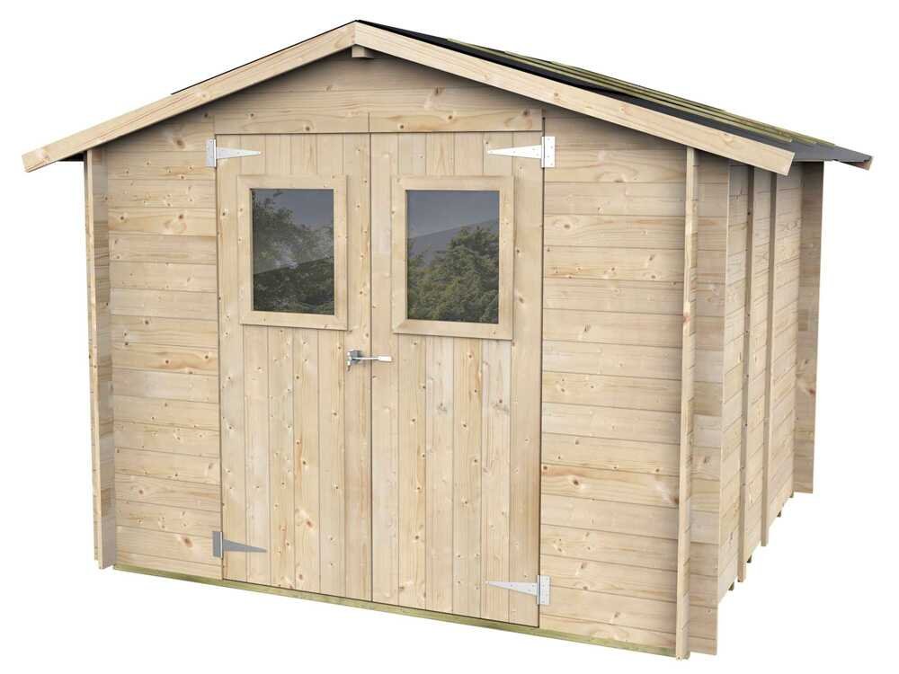 alce hobby 248x248 abri de jardin en bois avec fenêtres et porte à double battant 248x248x217 cm