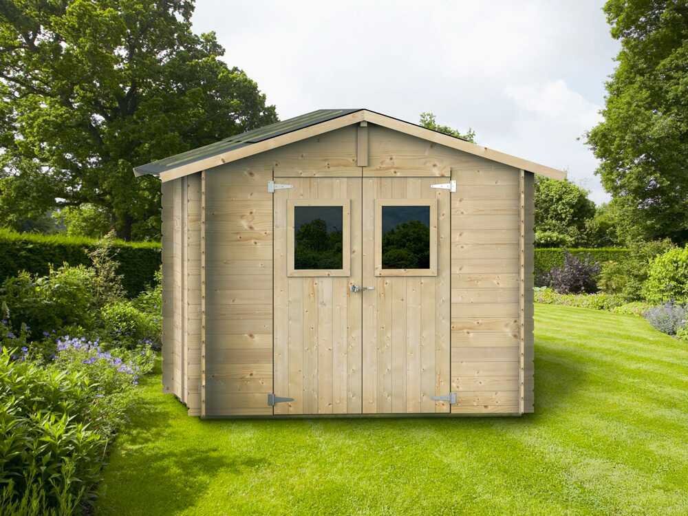 alce hobby 248x248 abri de jardin en bois avec fenêtres et porte à double battant 248x248x217 cm
