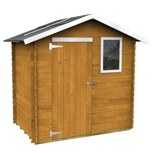 alce livia 198x130 mélèze abri de jardin en bois avec fenêtre frontale 198x130x205 cm