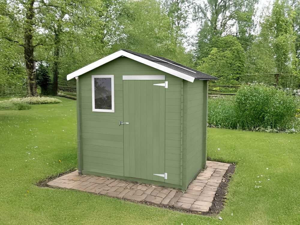 alce livia 198x130 vert abri de jardin en bois avec fenêtre frontale 198x130x205 cm alce livia 198x130 vert abri de jardin en bois avec fenêtre frontale 198x130x205 cm