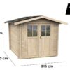 alce opera 215x180 abri de jardin à bois avec fenêtres et porte à double battant 215x180x207 cm - Machines territoires alce opera 215x180 abri de jardin à bois avec fenêtres et porte à double battant 215x180x207 cm