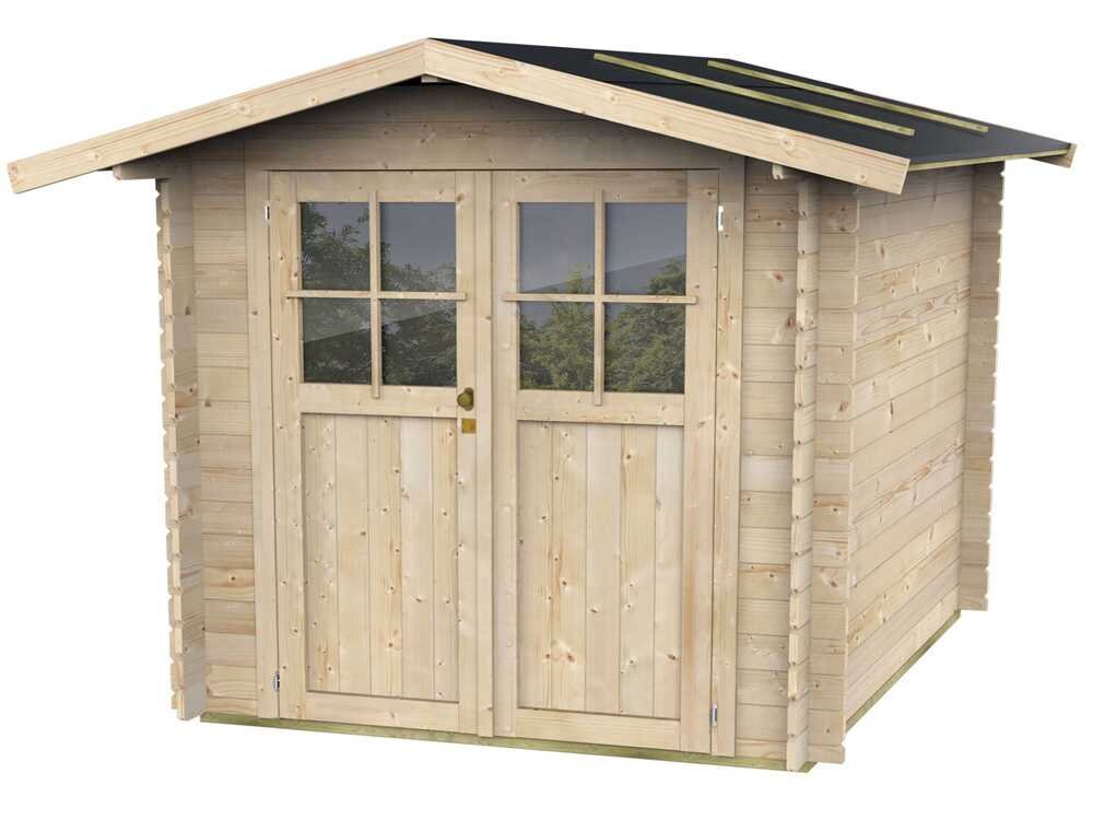 alce opera 215x180 abri de jardin à bois avec fenêtres et porte à double battant 215x180x207 cm - Machines territoires alce opera 215x180 abri de jardin à bois avec fenêtres et porte à double battant 215x180x207 cm