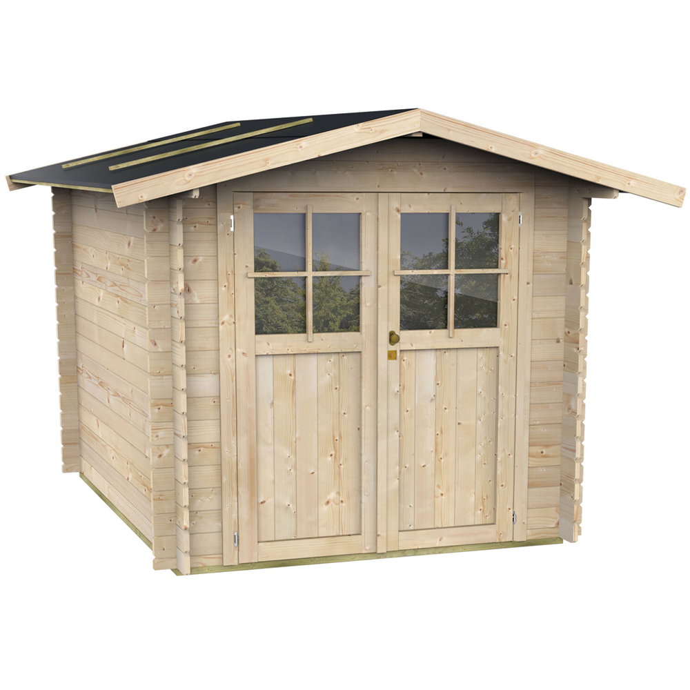 alce opera 215x180 abri de jardin à bois avec fenêtres et porte à double battant 215x180x207 cm alce opera 215x180 abri de jardin à bois avec fenêtres et porte à double battant 215x180x207 cm
