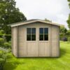 alce opera 215x250 abri de jardin à bois avec fenêtres et porte à double battant 215x250x207 cm