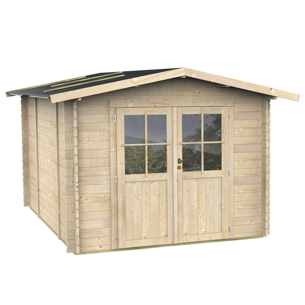 alce opera 215x250 abri de jardin à bois avec fenêtres et porte à double battant 215x250x207 cm alce opera 215x250 abri de jardin à bois avec fenêtres et porte à double battant 215x250x207 cm