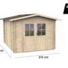 alce opera 215x250 abri de jardin à bois avec fenêtres et porte à double battant 215x250x207 cm