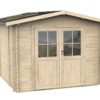 alce opera 215x250 abri de jardin à bois avec fenêtres et porte à double battant 215x250x207 cm