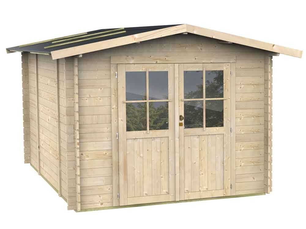 alce opera 215x250 abri de jardin à bois avec fenêtres et porte à double battant 215x250x207 cm