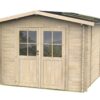 alce opera 215x250 abri de jardin à bois avec fenêtres et porte à double battant 215x250x207 cm