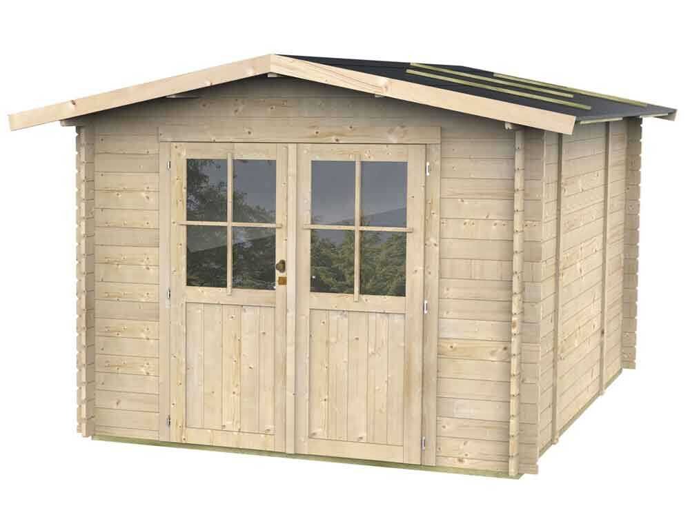 alce opera 215x250 abri de jardin à bois avec fenêtres et porte à double battant 215x250x207 cm