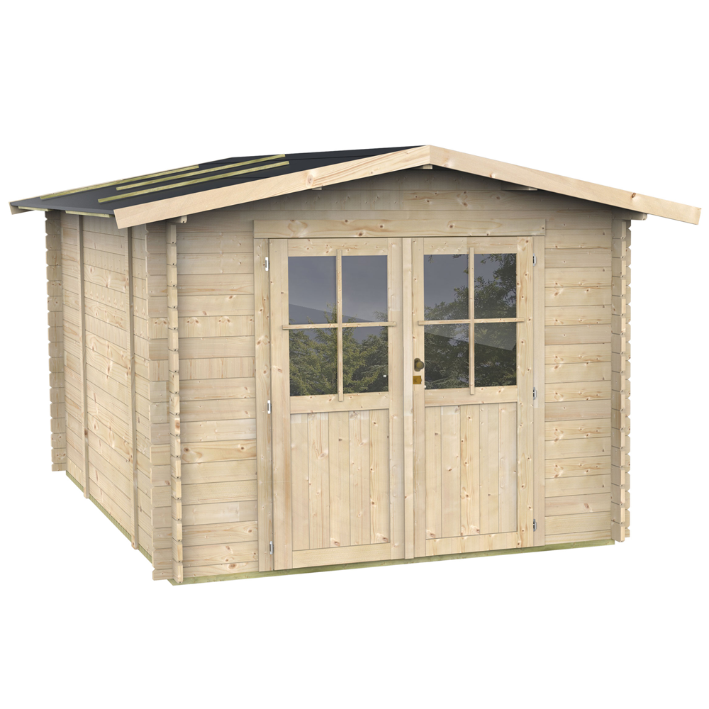 alce opera 250x250 abri de jardin à bois avec fenêtres et porte à double battant 250x250x207 cm alce opera 250x250 abri de jardin à bois avec fenêtres et porte à double battant 250x250x207 cm