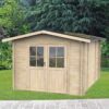 alce opera 250x250 abri de jardin à bois avec fenêtres et porte à double battant 250x250x207 cm