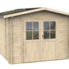 alce opera 250x250 abri de jardin à bois avec fenêtres et porte à double battant 250x250x207 cm