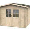 alce opera 250x250 abri de jardin à bois avec fenêtres et porte à double battant 250x250x207 cm