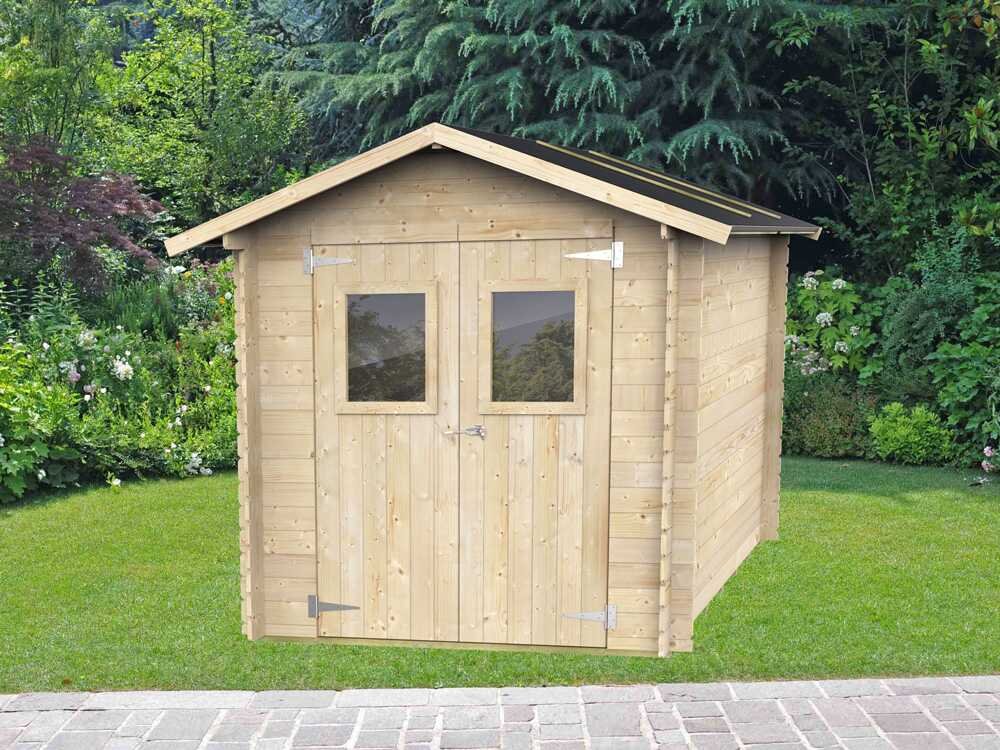 alce roby 198x198 abri de jardin en bois avec fenêtres et porte à double battant 198x198x215 cm