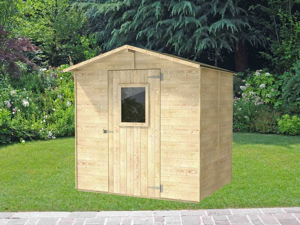 alce vaniglia 200x207 abri de jardin en bois avec fenêtre à l'avant 200x207x214 cm