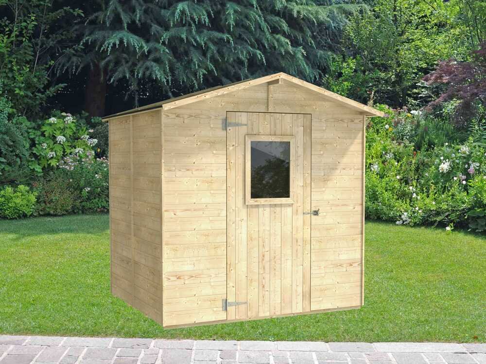 alce vaniglia 200x207 abri de jardin en bois avec fenêtre à l'avant 200x207x214 cm