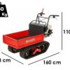 benassi m353h brouette à moteur extensible sur chenilles capacité 350 kg