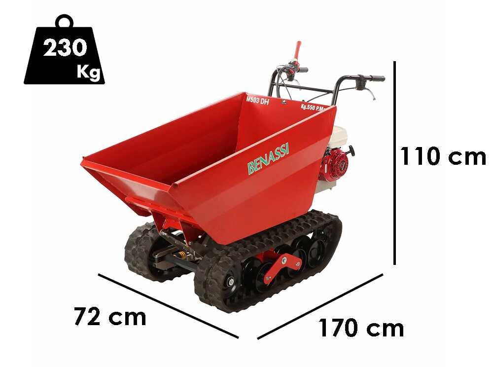 benassi m503dh brouette à chenilles benne dumper hydraulique capacité 550 kg - Machines territoires benassi m503dh brouette à chenilles benne dumper hydraulique capacité 550 kg
