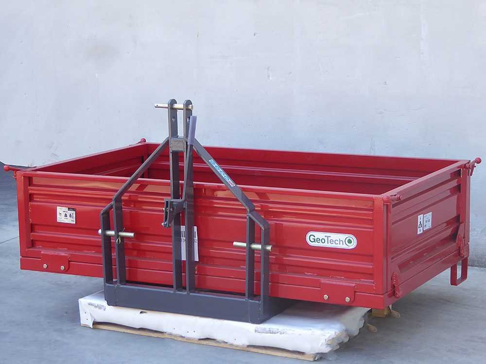 benne 3 points pour tracteur geotech trp 180 basculante 3 ridelles amovibles
