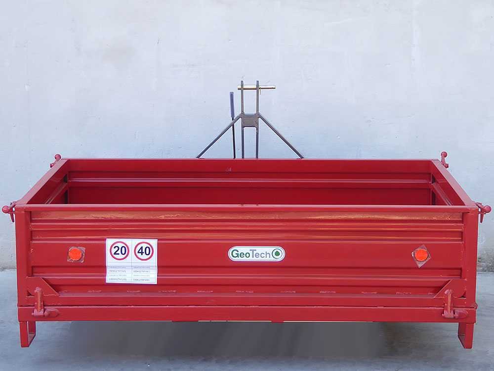 benne 3 points pour tracteur geotech trp 200 basculante 3 ridelles ouvrables