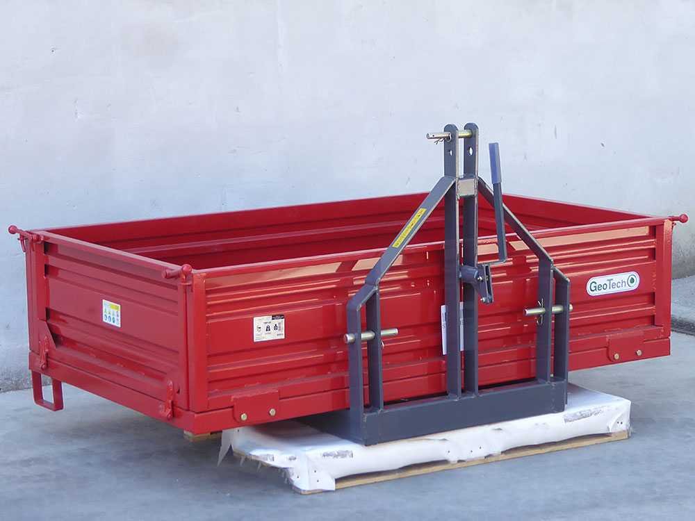 benne 3 points pour tracteur geotech trp 200 basculante 3 ridelles ouvrables