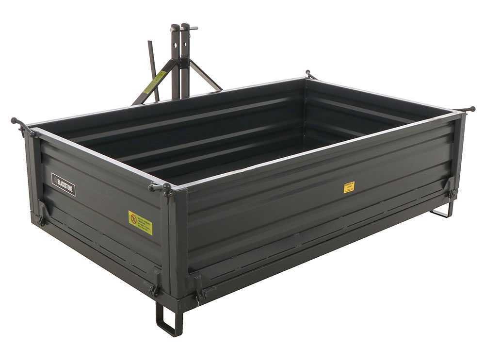 benne pour tracteur blackstone b tb 200 basculante 3 ridelles ouvrables