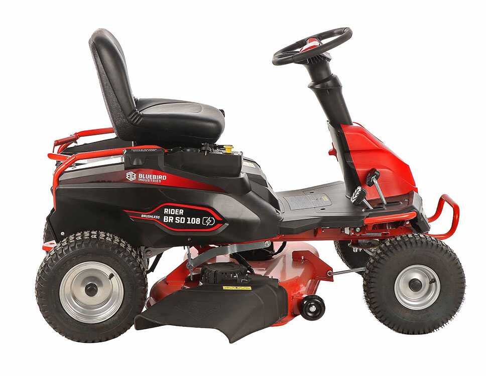 blue bird br sd 108 tracteur tondeuse à batterie 48v/75ah largeur de coupe 108 cm