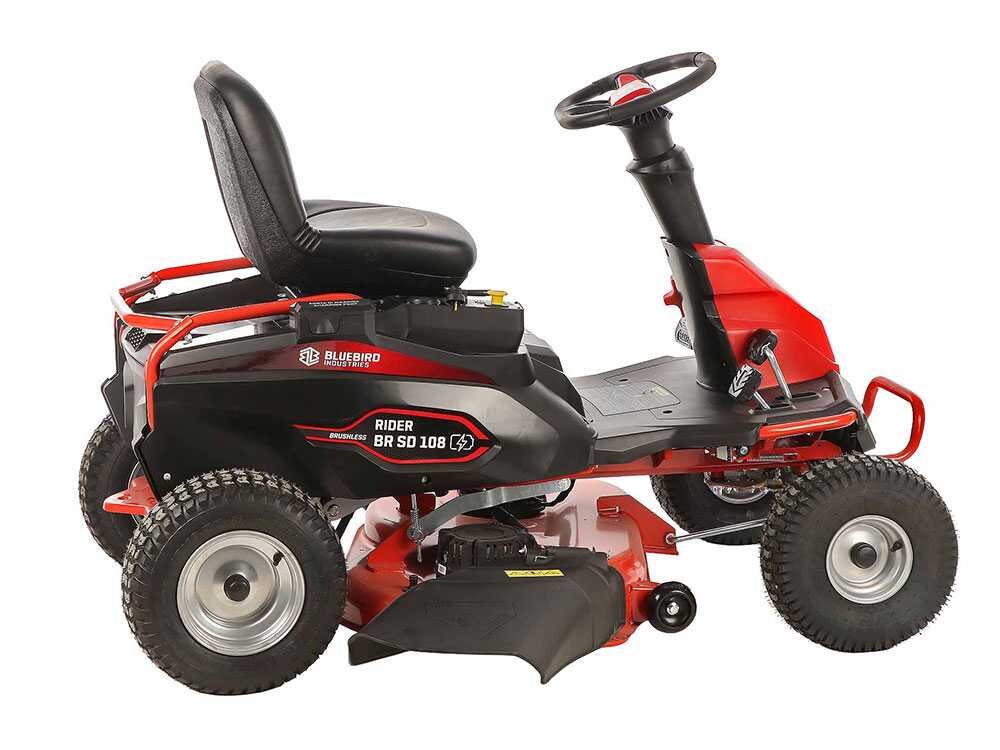 blue bird br sd 108 tracteur tondeuse à batterie 48v/75ah largeur de coupe 108 cm