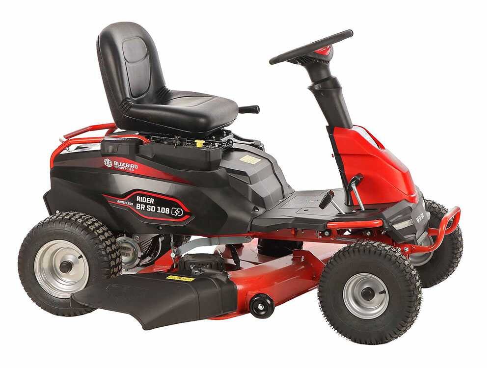 blue bird br sd 108 tracteur tondeuse à batterie 48v/75ah largeur de coupe 108 cm