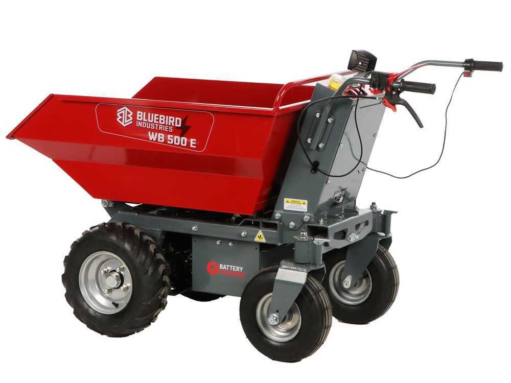 blue bird wb 500e brouette motorisée sur batterie 48 v 32 ah benne dumper - Machines territoires blue bird wb 500e brouette motorisée sur batterie 48 v 32 ah benne dumper