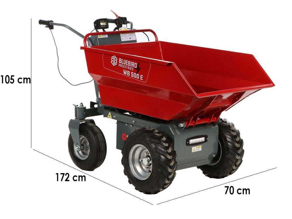 blue bird wb 500e brouette motorisée sur batterie 48 v 32 ah benne dumper - Machines territoires blue bird wb 500e brouette motorisée sur batterie 48 v 32 ah benne dumper