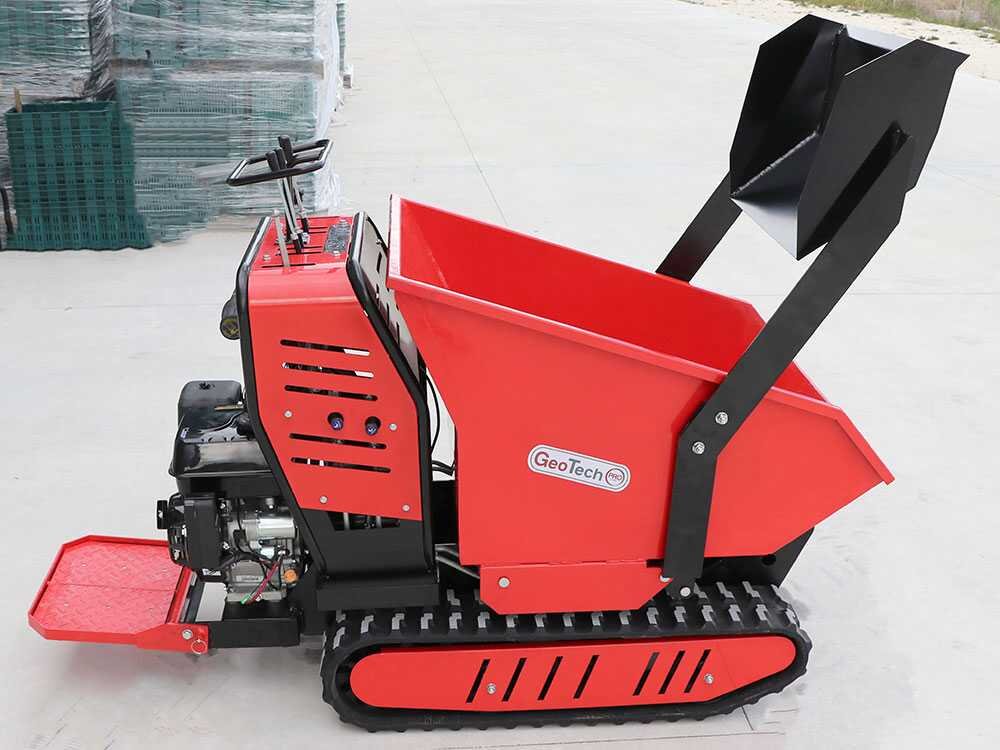 brouette à chenilles geotech geoporter 550 dhs hydro benne dumper hydraulique 500 kg
