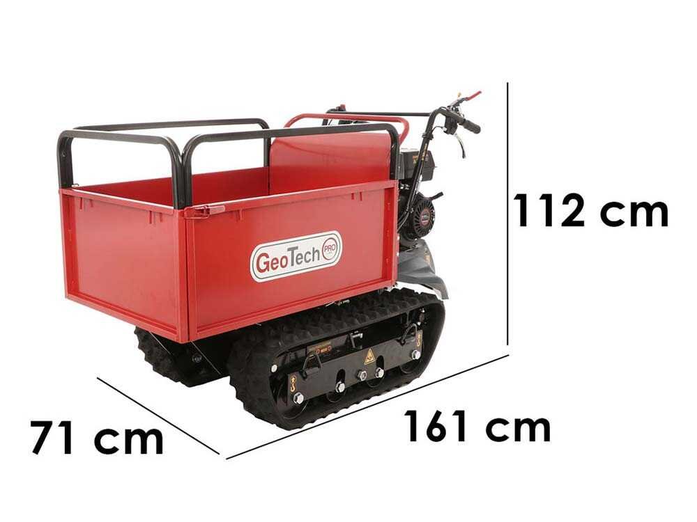 brouette à chenilles geotechpro geoporter h 540e hydro caisson extensible hydraulique 500kg