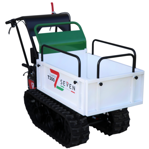 brouette à chenilles seven italy t300 gx e benne extensible charge 300 kg