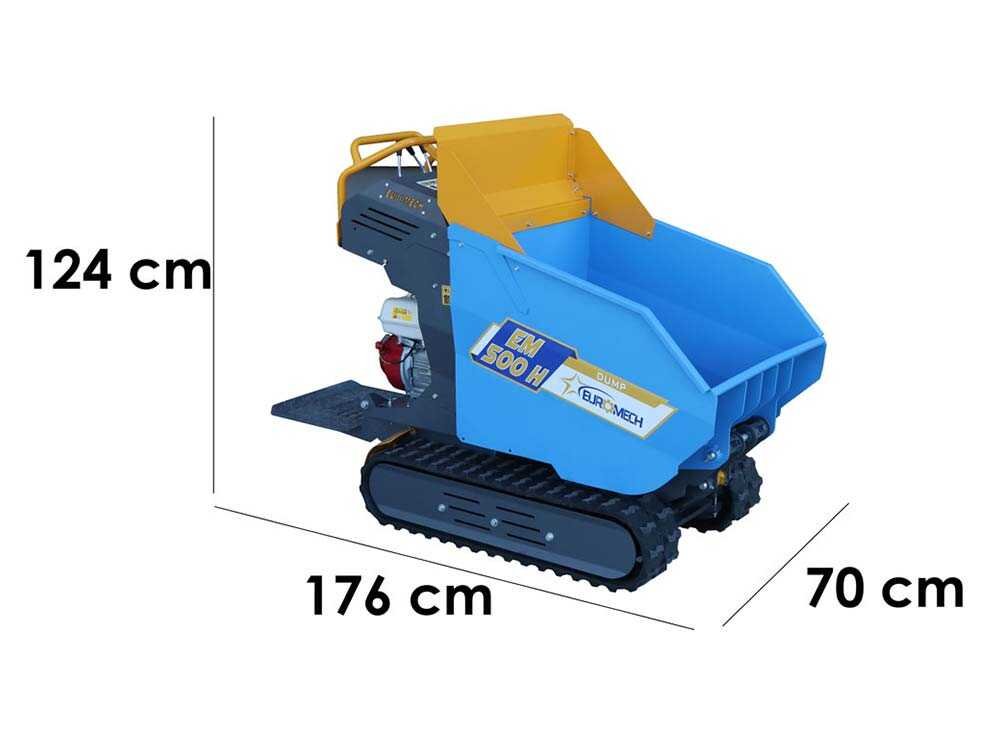 brouette motorisée à chenilles euromech em500h dump caisson dumper hydraulique 500 kg - Machines territoires brouette motorisée à chenilles euromech em500h dump caisson dumper hydraulique 500 kg