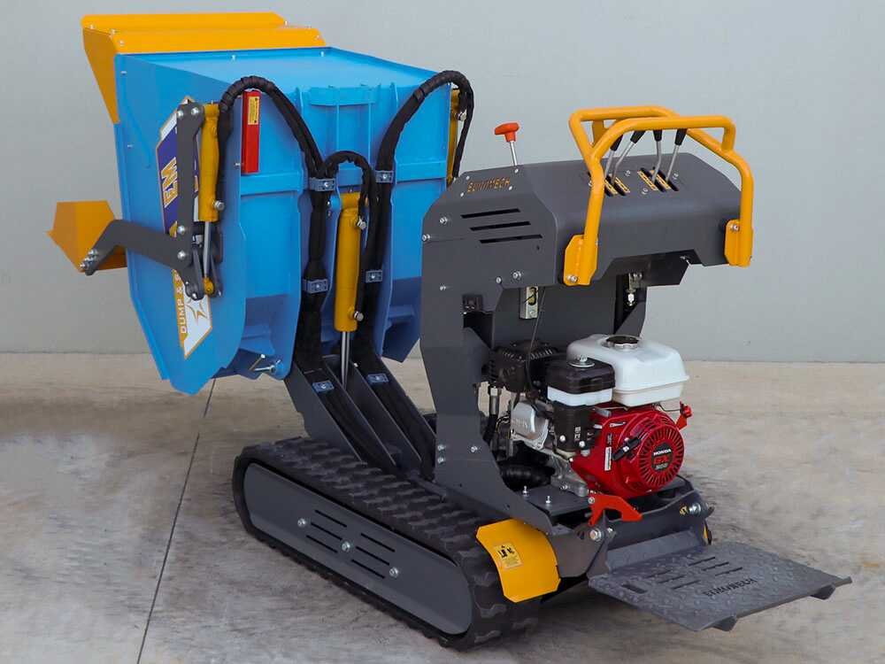 brouette motorisée euromech em500h dump & shovel benne dumper hydraulique 500 kg avec pelle