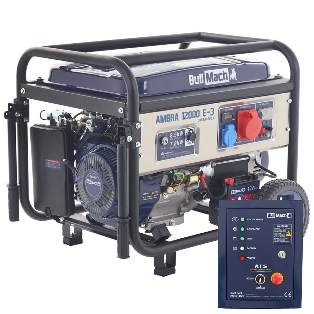 bullmach ambra 12000 e 3 groupe électrogène 8.5 kw triphasé boîtier ats inclus bullmach ambra 12000 e 3 groupe électrogène 8.5 kw triphasé boîtier ats inclus